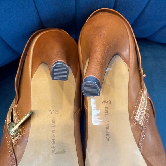 Adrienne Vittadini Cognac Leather Platform Booties – Women’s 6.5 - Picture 5 of 6
